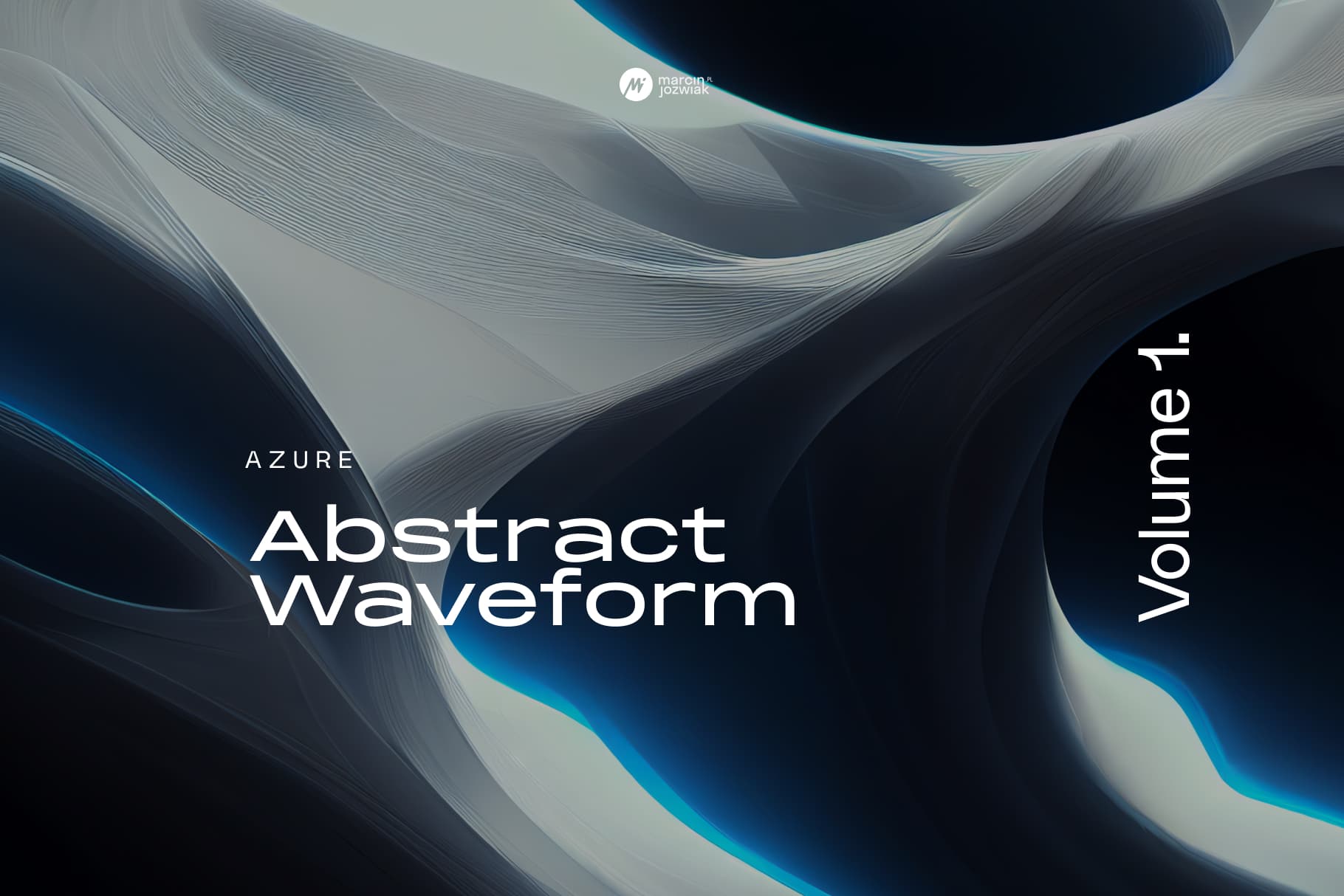 Abstract waveform in azure blue tones