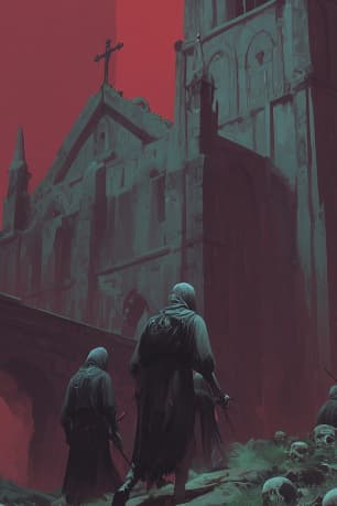 Dark abbey ruins
