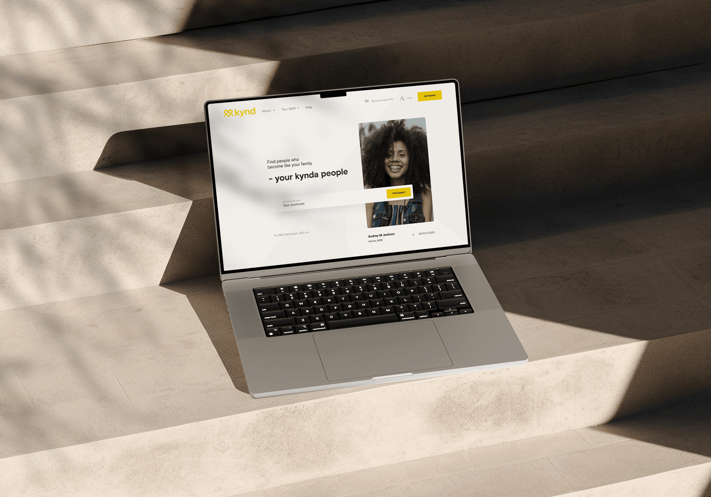 Kynd caregiver profile and listing screen