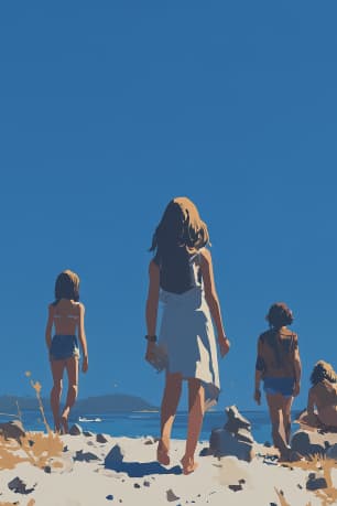 Kids on Balearic beach
